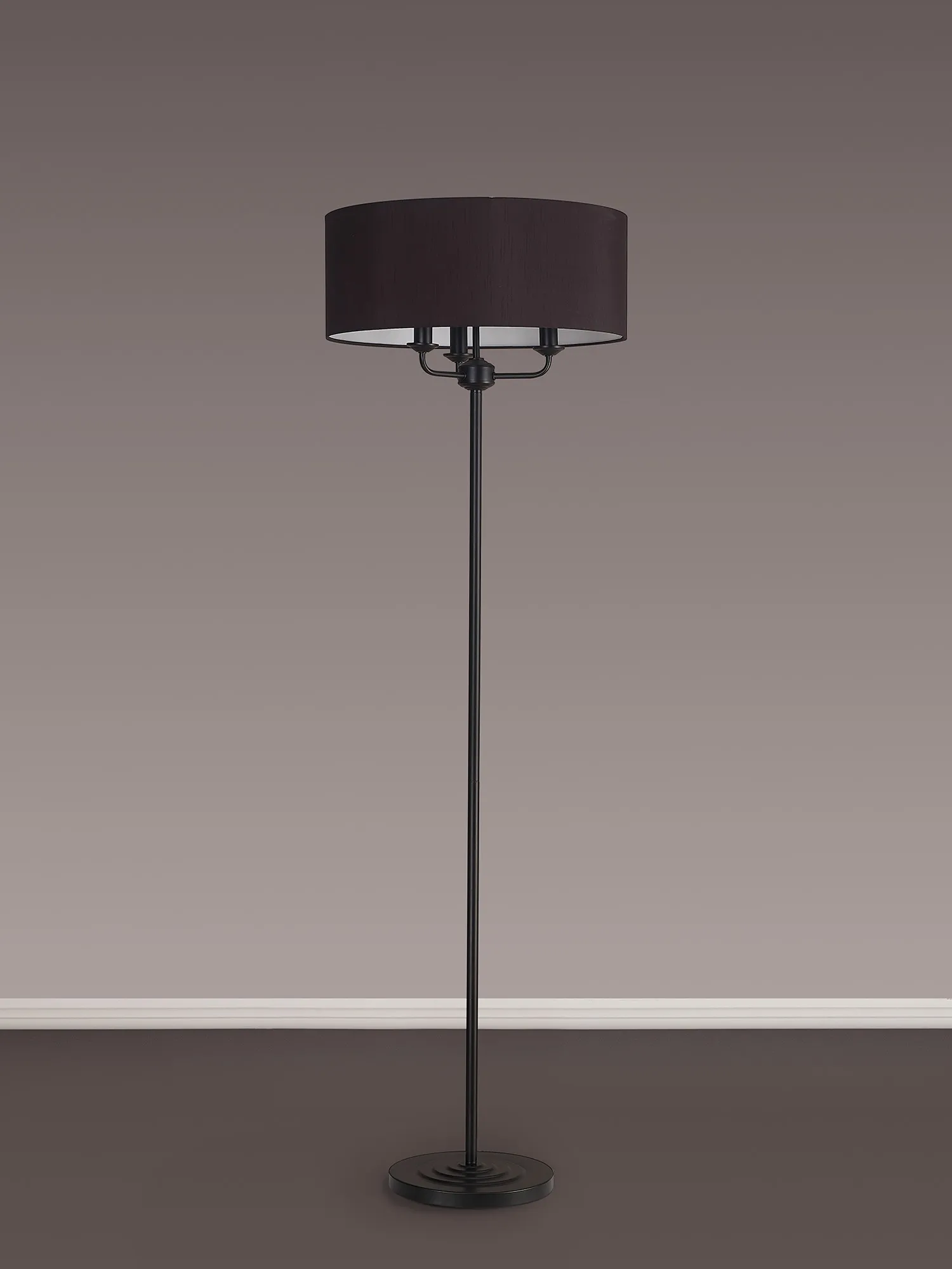 Banyan 45cm 3 Light Floor Lamp Matt Black; Black DK1064  Deco Banyan MB BL